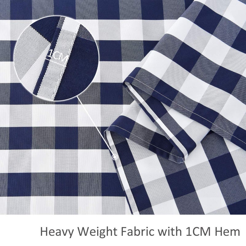 maxmill Checkered Square Tablecloth Stain Resistant Waterproof and Wrinkle Resistant Washable Heavy Weight Soft Table Cloth Gingham for Dining Room and Outdoor Use, 52 x 52 Inch Navy and White - Image 5
